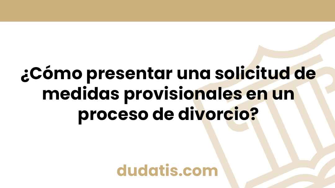¿Cómo presentar una solicitud de medidas provisionales en un proceso de divorcio?