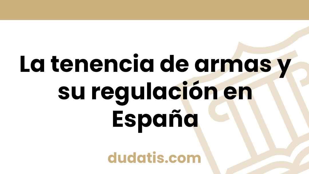 La tenencia de armas y su regulación en España