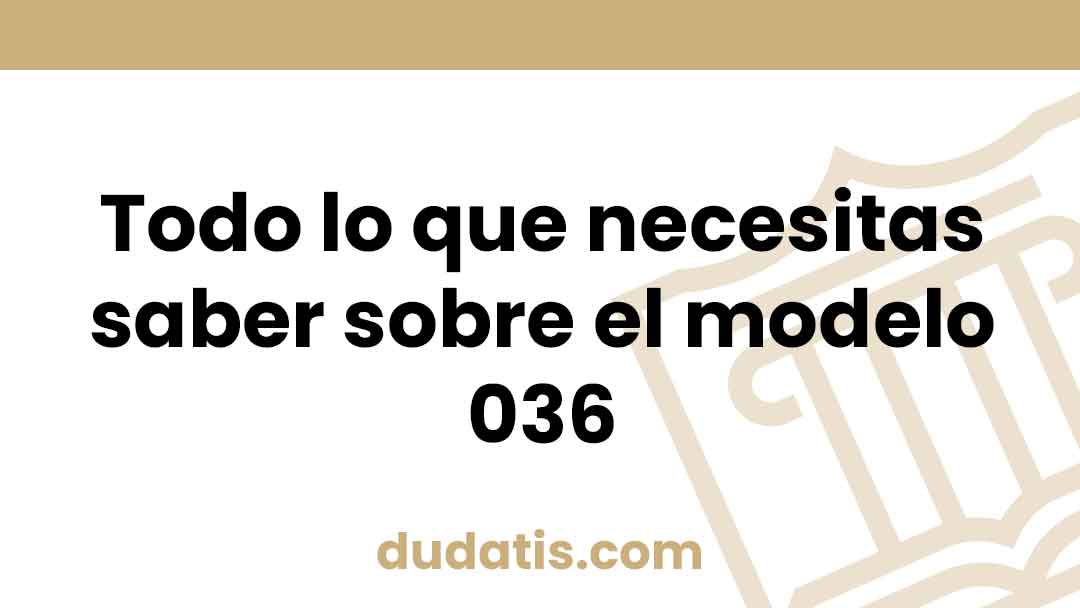 Todo Lo Que Necesitas Saber Sobre El Modelo 036 Dudatis 7025